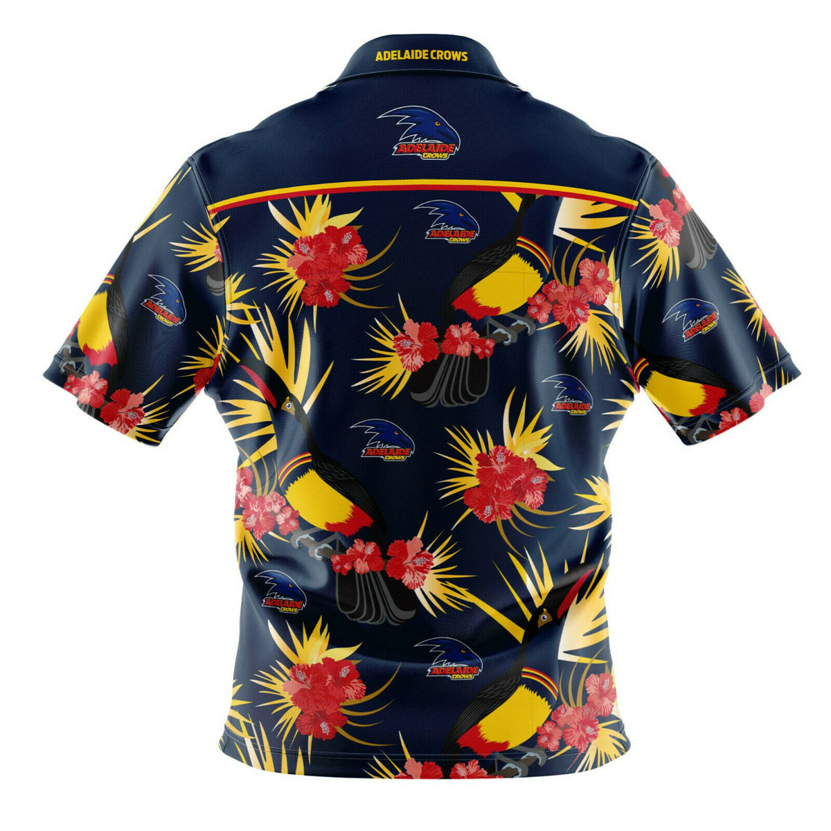 Adelaide Crows AFL 2020 Hawaiian Button Up Polo T Shirt Sizes S-5XL