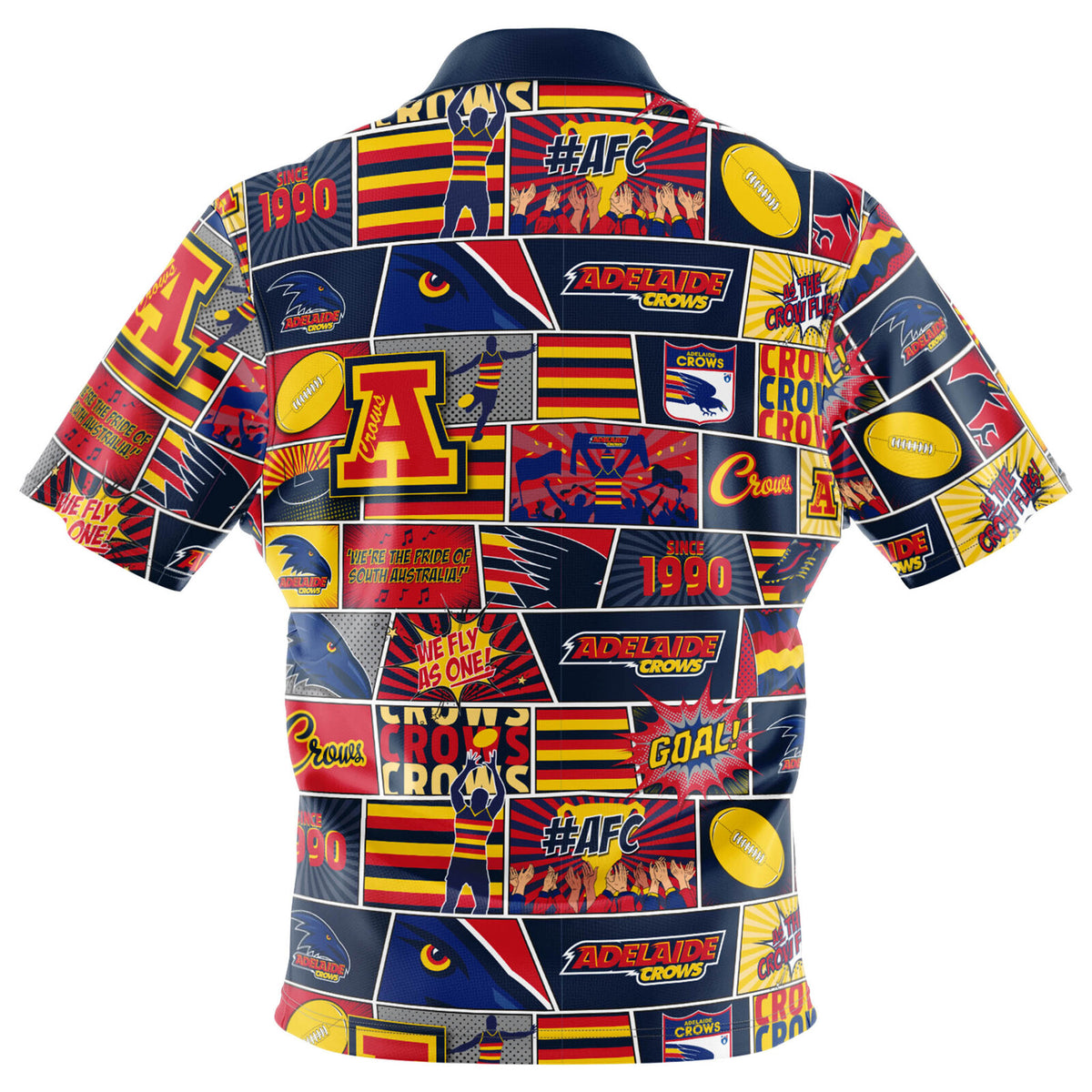 Adelaide Crows AFL Fanatic Button Up Shirt Polo Sizes S-5XL!