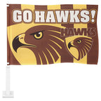 2 x Hawthorn Hawks AFL Car Flag Car Flag 30 cm x 45 cm!