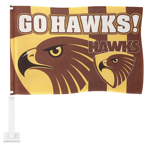 2 x Hawthorn Hawks AFL Car Flag Car Flag 30 cm x 45 cm!