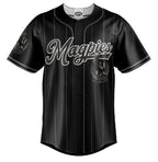 Collingwood Magpies AFL 'Blackout' Baseball Jersey Slugger T Shirt Sizes S-5XL!
