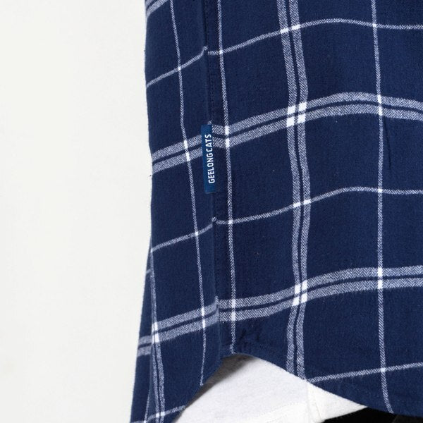 Geelong Cats AFL 'Mustang' Flannel Shirt Button Up T Shirt Sizes S-5XL!