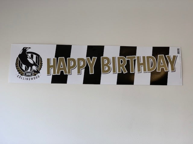 Collingwood Magpies AFL Party Pack 25 Balloons & 2 Happy Birthday Banners!