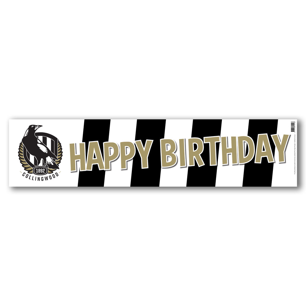 Collingwood Magpies AFL Party Pack 25 Balloons & 2 Happy Birthday Banners!