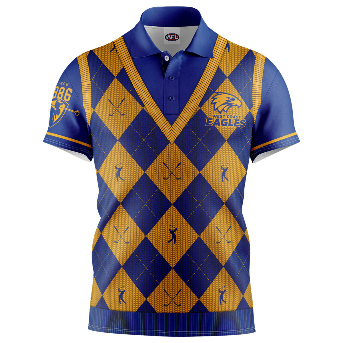 West Coast Eagles AFL Fairway Golf Polo T Shirt Sizes S-5XL!