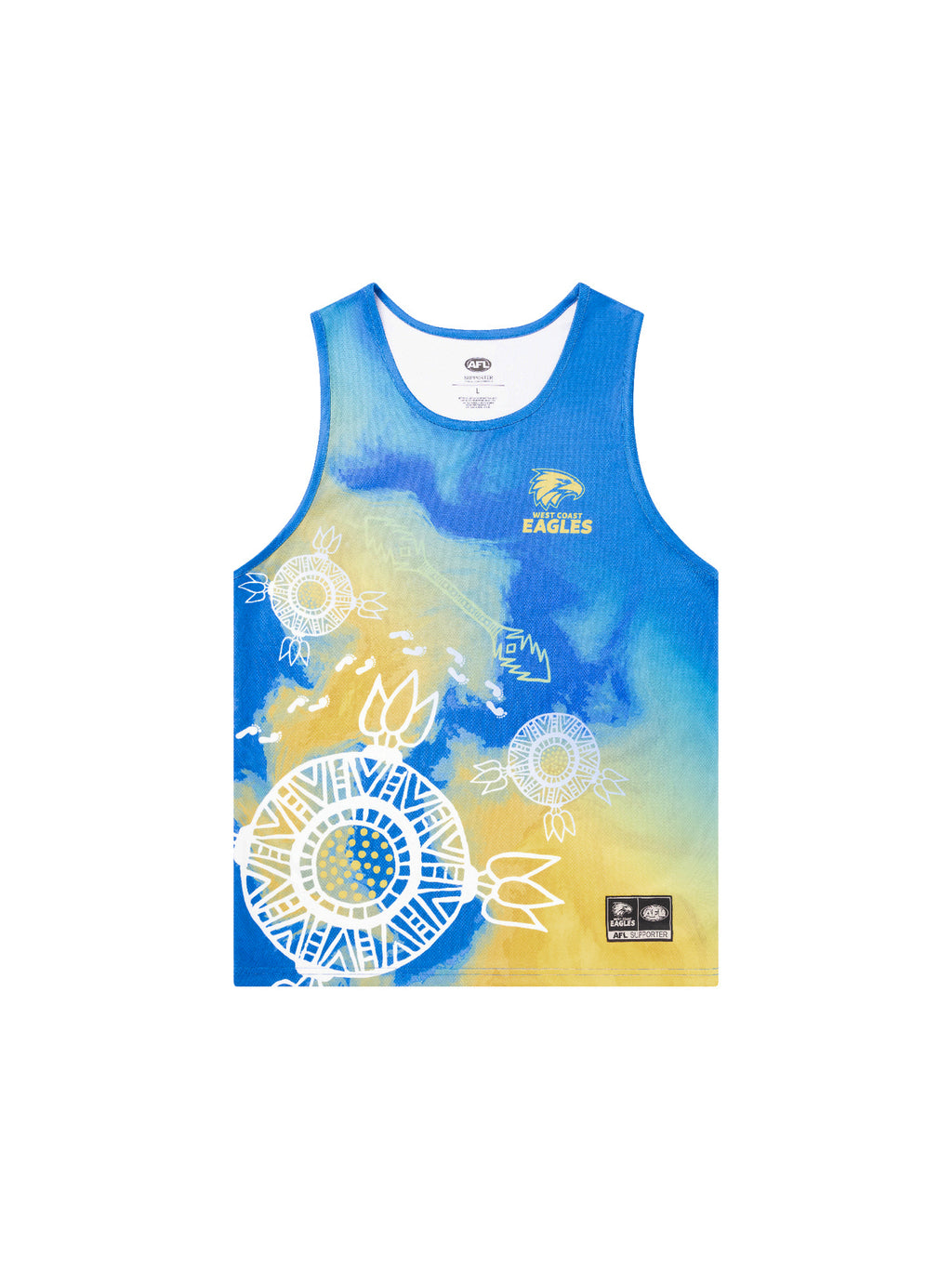 West Coast Eagles AFL Indigenous Training Singlet Sizes S-3XL!