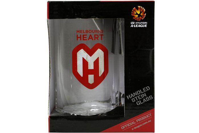 Melbourne Heart A League Stein Glass with Handle