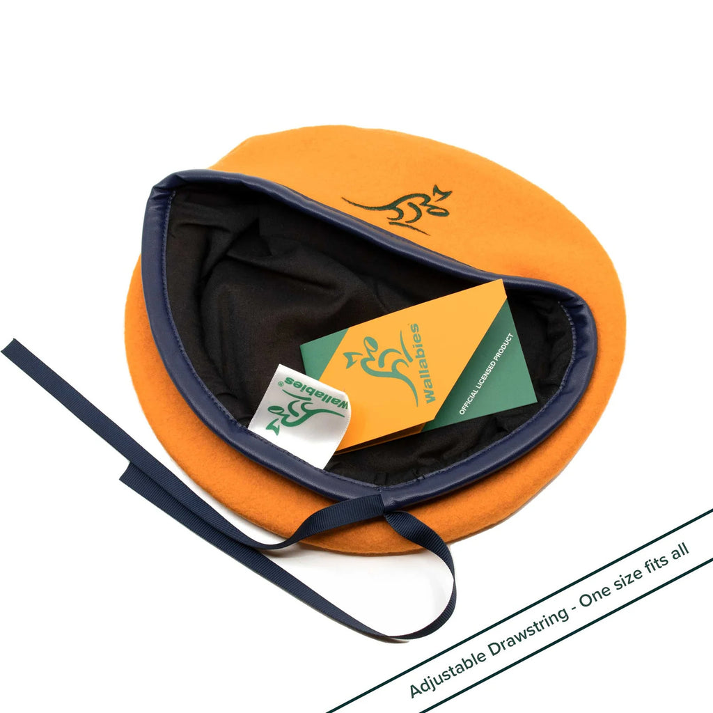Australian Wallabies ARU Gold Beret Hat/Cap!