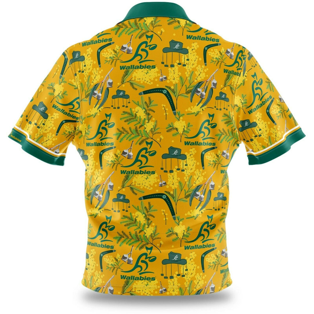 Australian Wallabies Hawaiian Button Up Polo T Shirt Sizes S-5XL!