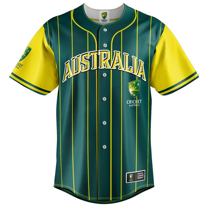 Cricket Australia 'Slugger' Baseball Jersey Shirt Sizes S-5XL!