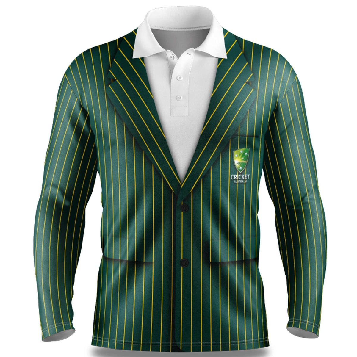 Cricket Australia 2021 Blazer Polo (Long Sleeve) T Shirt Sizes S-5XL!