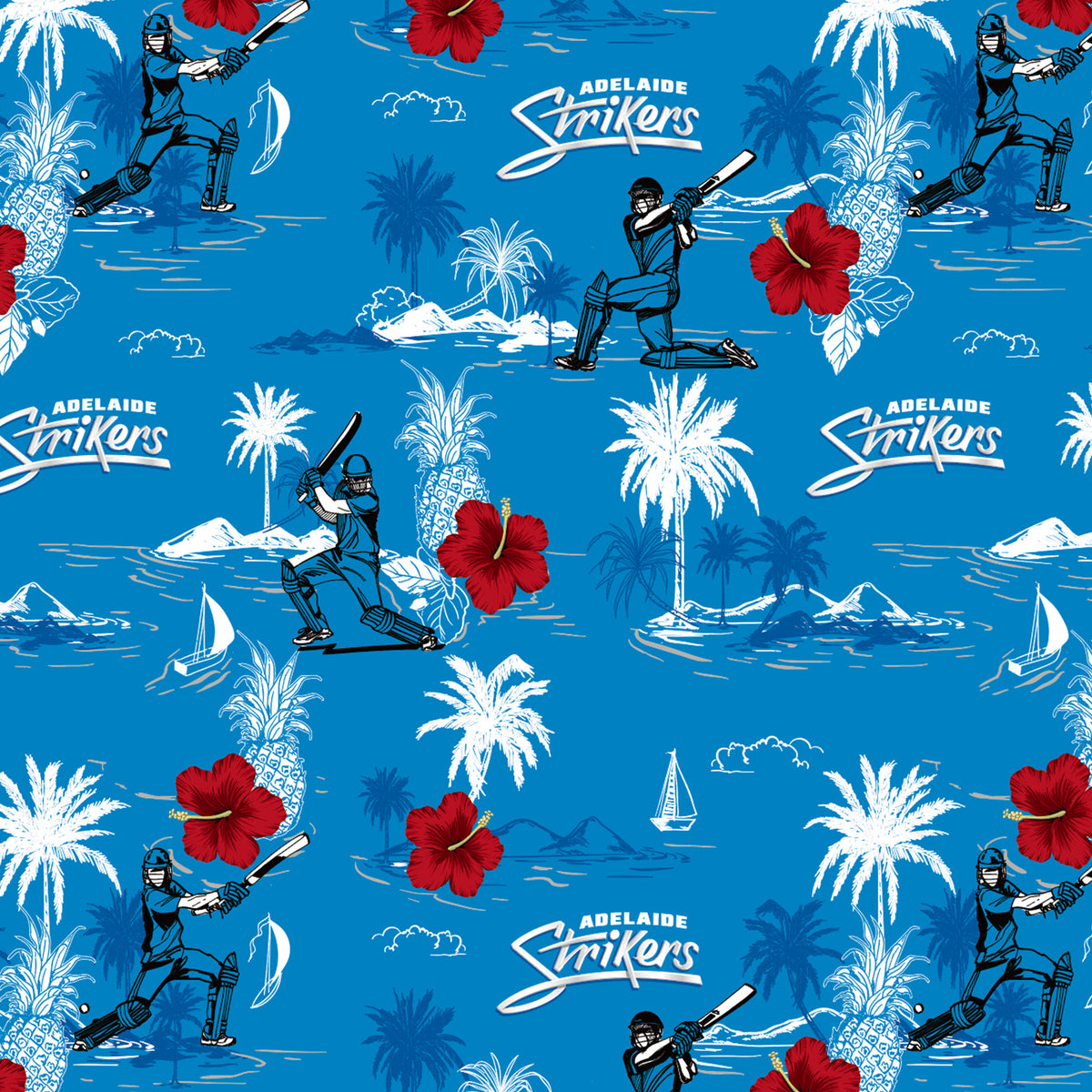 Adelaide Strikers Big Bash BBL Cricket 2022 Hawaiian Shirt Polo Sizes S-5XL