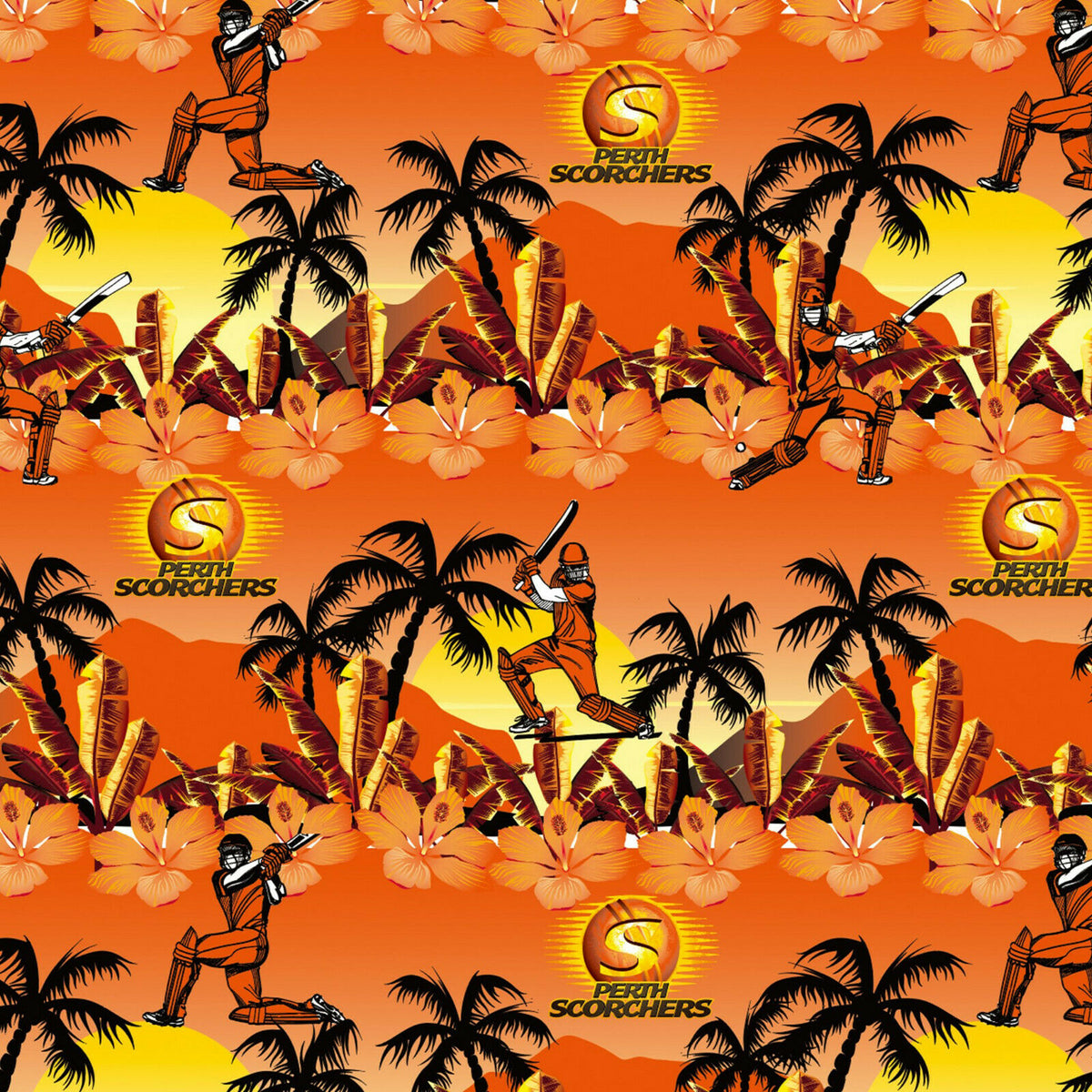 Perth Scorchers BBL Big Bash Cricket 2020 Adult Hawaiian Shorts Sizes S-5XL