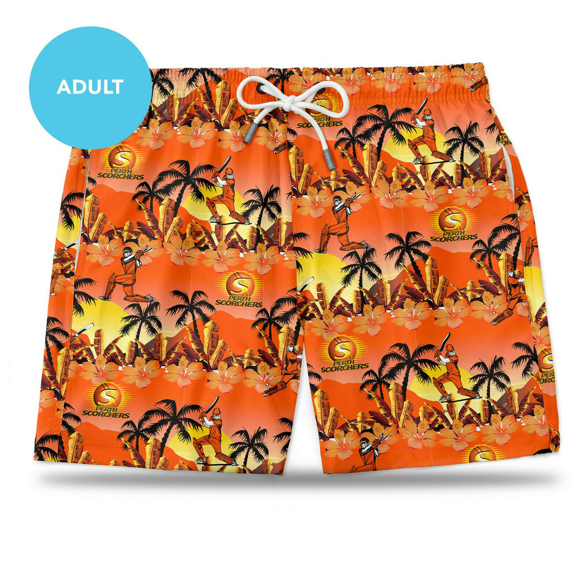 Perth Scorchers BBL Big Bash Cricket 2020 Adult Hawaiian Shorts Sizes S-5XL