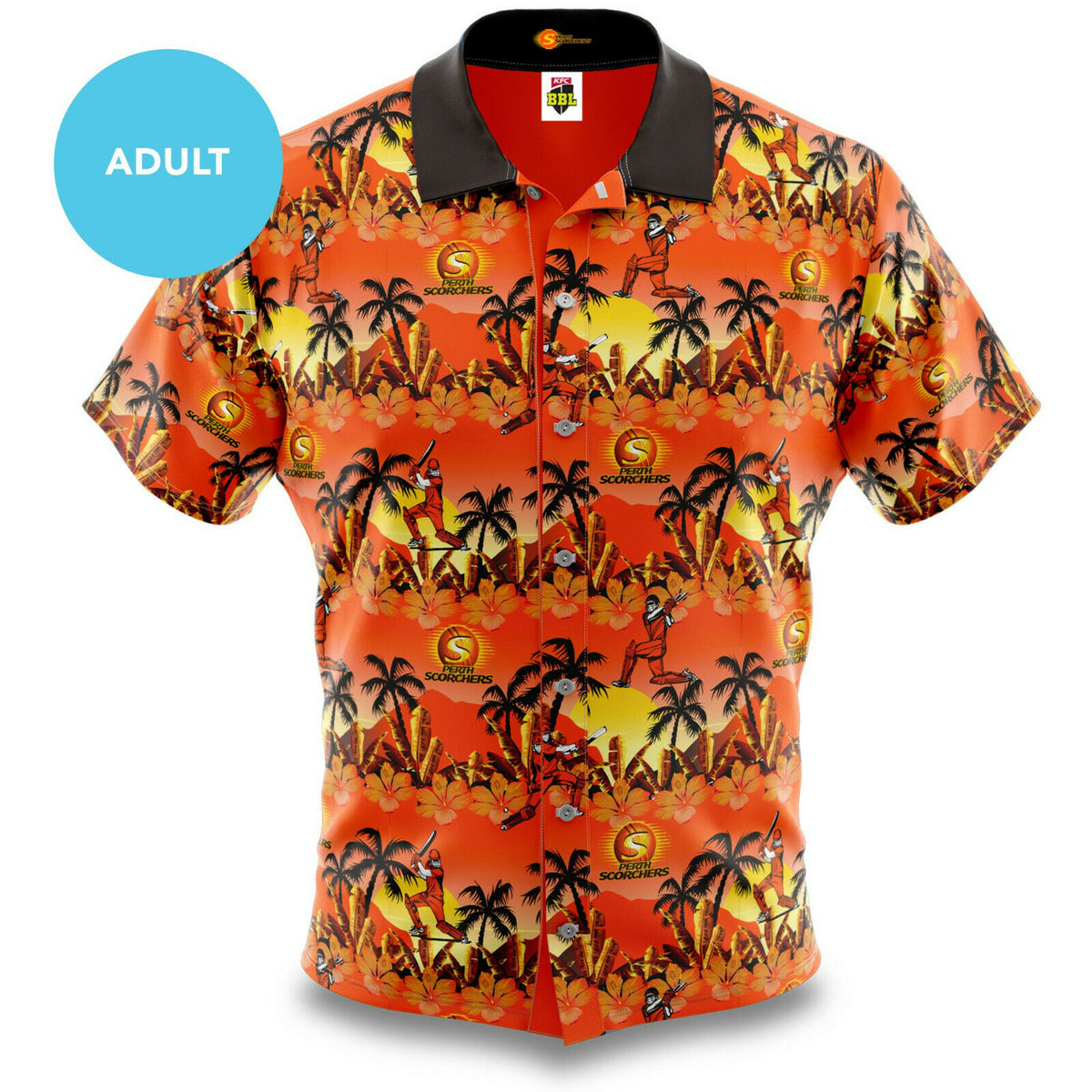 Perth Scorchers Big Bash BBL Cricket 2020 Adult Hawaiian Shirt Polo Sizes S-5XL