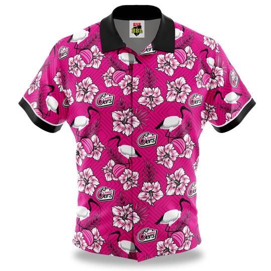 Sydney Sixers Big Bash BBL Cricket 2022 Ibis Hawaiian Shirt Polo Sizes S-5XL