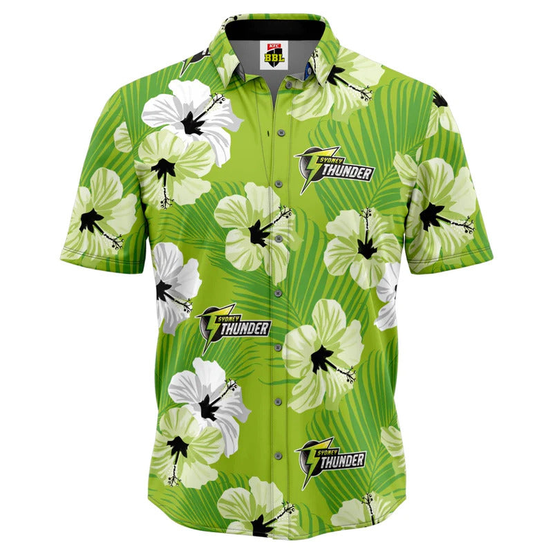 Sydney Thunder Big Bash BBL Cricket Aloha Hawaiian Shirt Polo Sizes S-5XL! S4