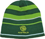 Australia Socceroos Reversible Gold & Green Beanie! 2 in 1 Winter Beanie! World