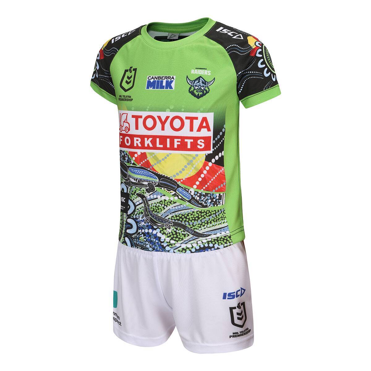 Canberra Raiders NRL ISC Indigenous Jersey Toddlers Set Sizes 0-4! T3