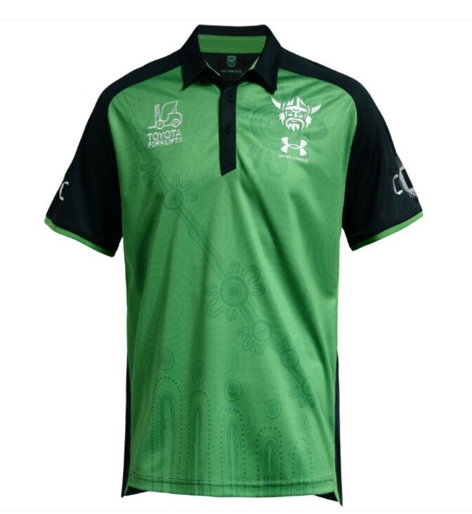 Canberra Raiders NRL Under Amour 2026 Players Indigenous Polo Shirt Sizes S-3XL!