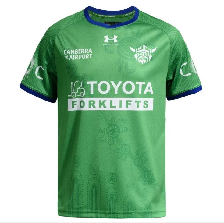 Canberra Raiders NRL Under Amour 2026 Players Indigenous Run Out Shirt Sizes S-3XL!