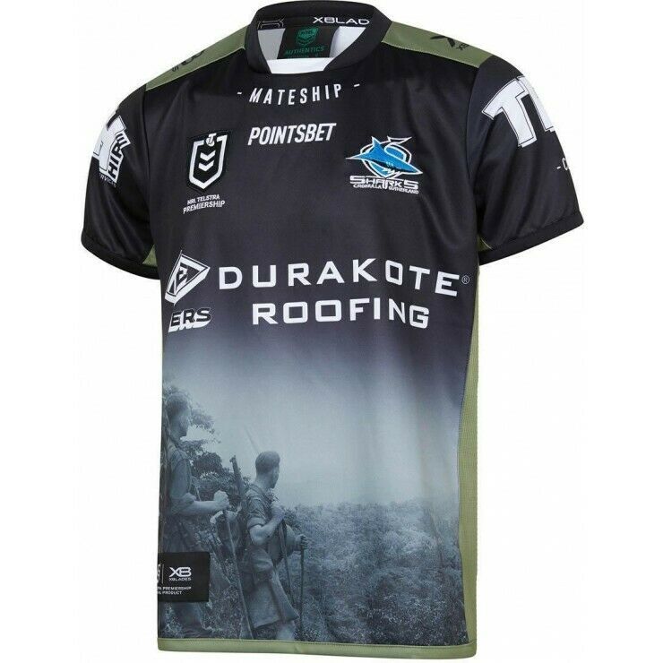 Cronulla Sharks NRL X Blades Kokoda Jersey Sizes S-5XL!