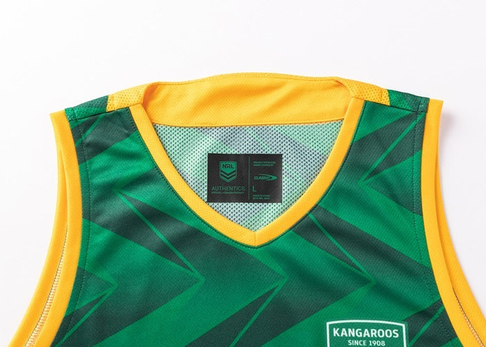Australian Kangaroos 2024/25 ARL Players Green Training Singlet Sizes S-7XL!