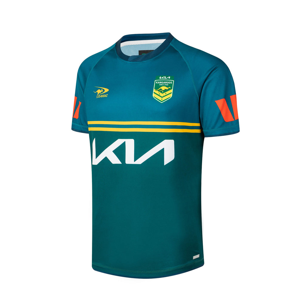Australian Kangaroos RLWC 2026 Classic Training Shirt Kids Sizes 8-14!