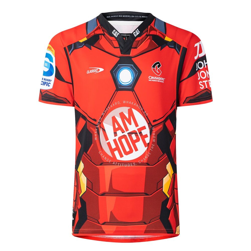 Canterbury Crusaders 2025 Marvel Super Rugby Iron Man Jersey Sizes S-7XL!