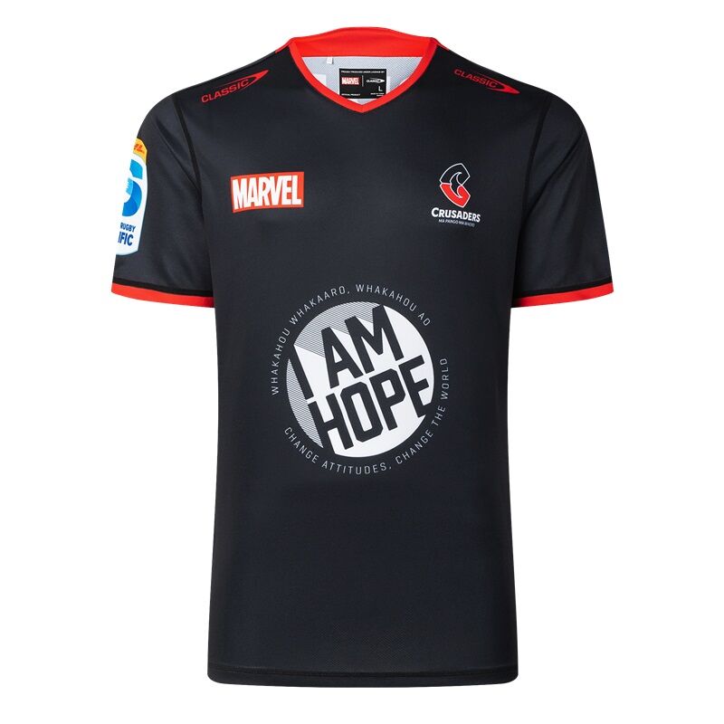 Canterbury Crusaders 2025 Marvel Super Rugby Iron Man Warm Up Shirt Sizes S-7XL!