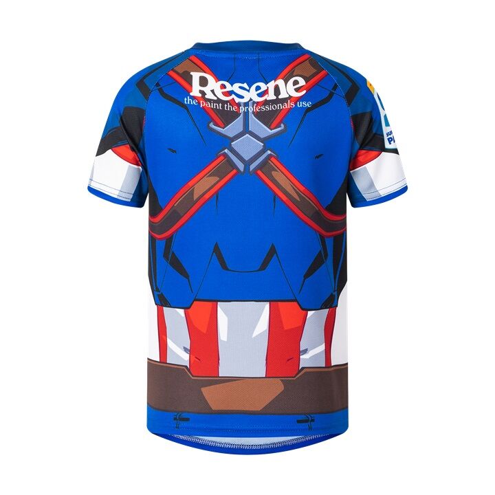 Hurricanes 2025 Marvel Super Rugby Captain America Jersey Toddler Sizes 2-6!
