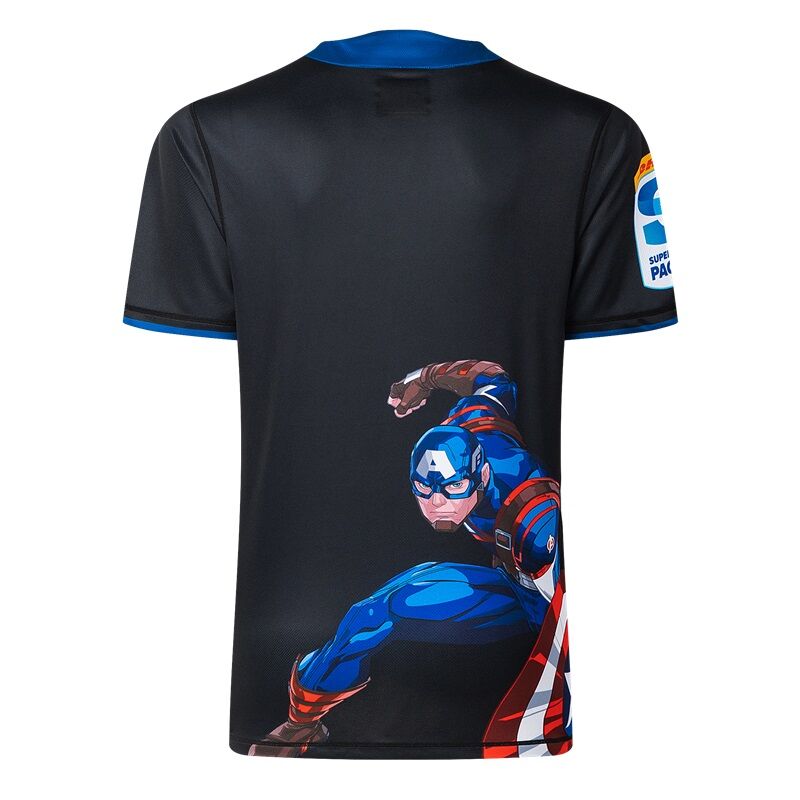 Hurricanes 2025 Marvel Super Rugby Captain America Warm Up Shirt Sizes S-3XL!