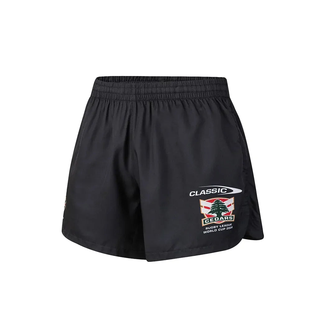 Lebanon Cedars Rugby League 2026 RLWC Training Shorts Adult Sizes S-3XL!