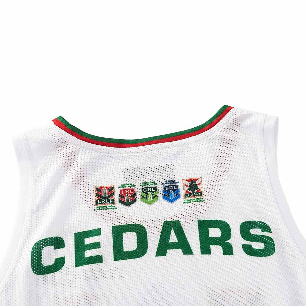 Lebanon Cedars Rugby League 2026 RLWC White Training Singlet Adult Sizes S-3XL!