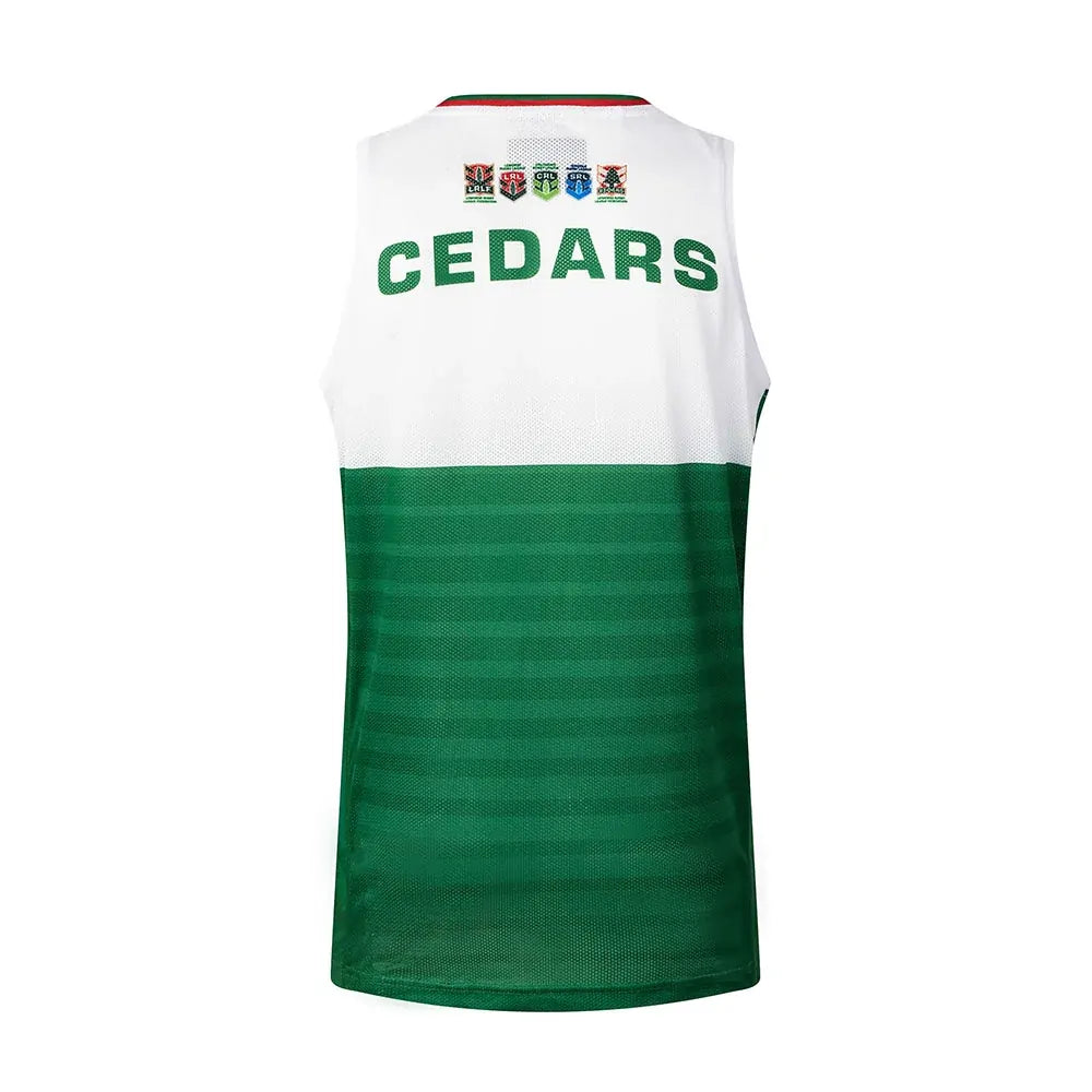 Lebanon Cedars Rugby League 2026 RLWC White Training Singlet Adult Sizes S-3XL!