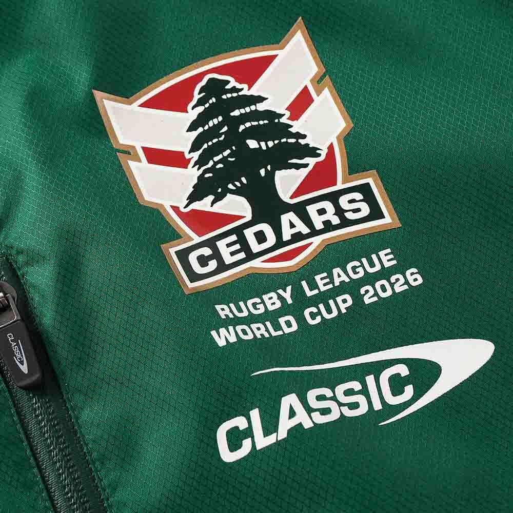 Lebanon Cedars Rugby League 2026 RLWC Wet Weather Jacket Adult Sizes S-2XL! PRESALE!