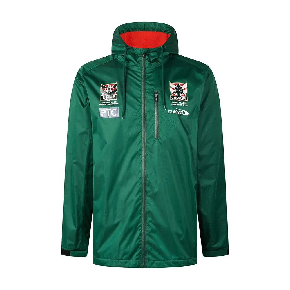 Lebanon Cedars Rugby League 2026 RLWC Wet Weather Jacket Adult Sizes S-2XL! PRESALE!