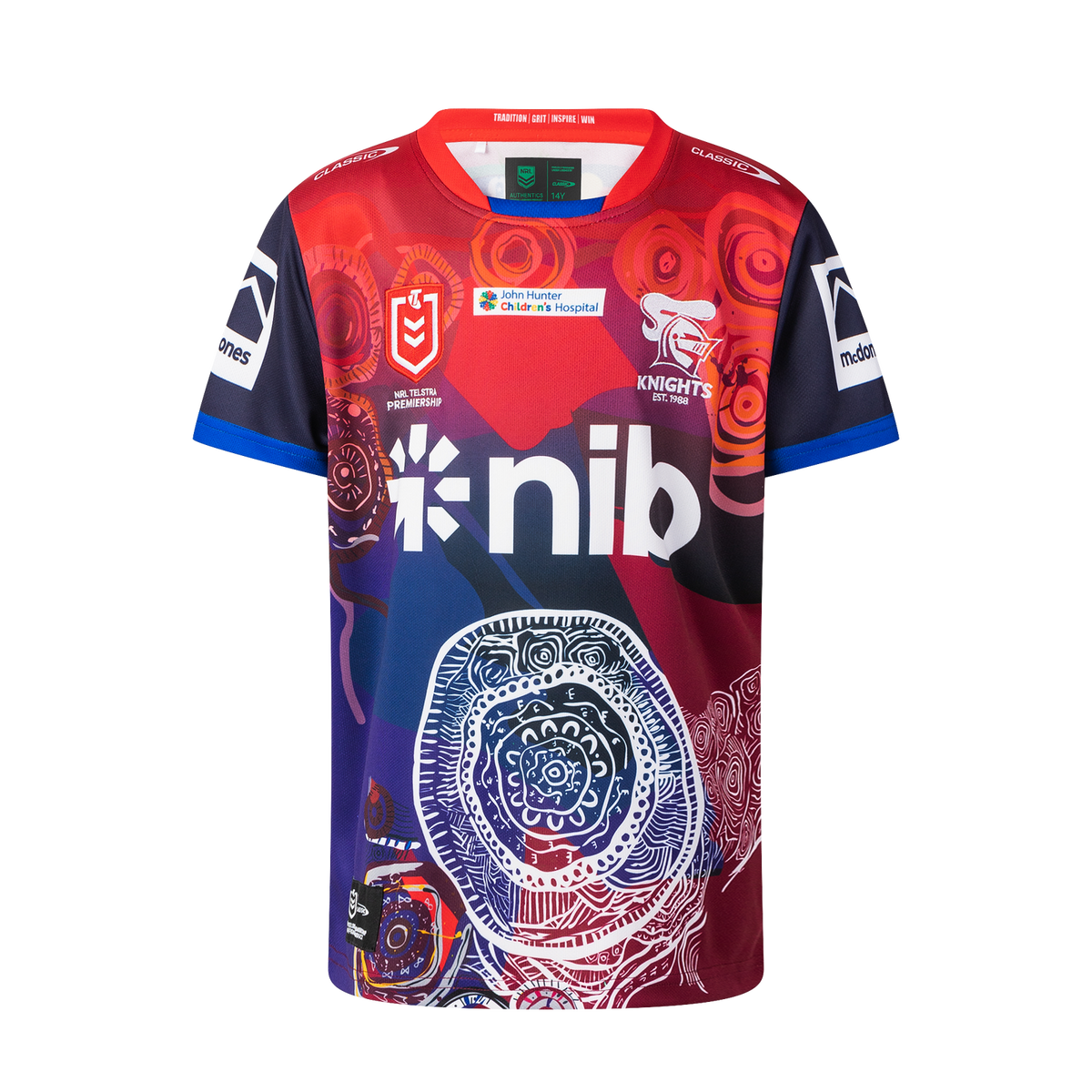 Newcastle Knights NRL 2025 Classic Indigenous Jersey Kids Sizes 6-14!