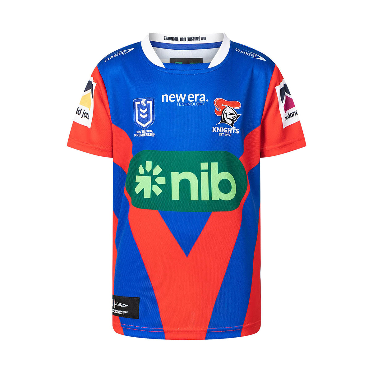 Newcastle Knights NRL 2025 Classic Home Jersey Kids Sizes 6-14!