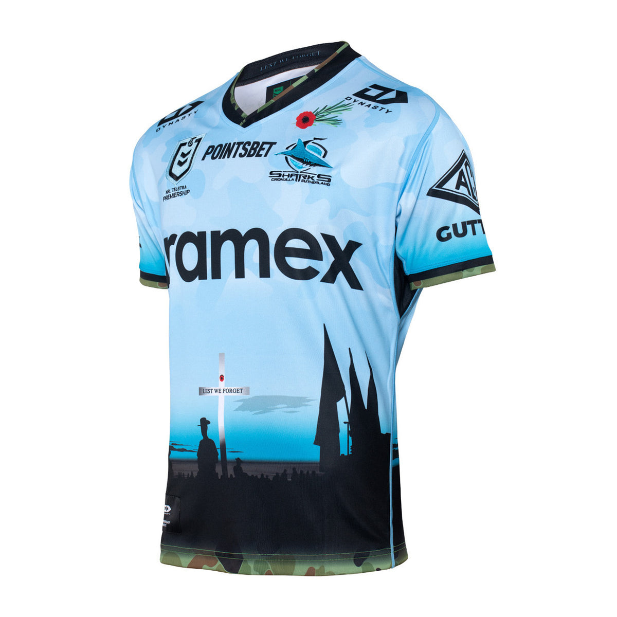 Cronulla Sharks NRL Dynasty ANZAC Jersey Size S-7XL! T2