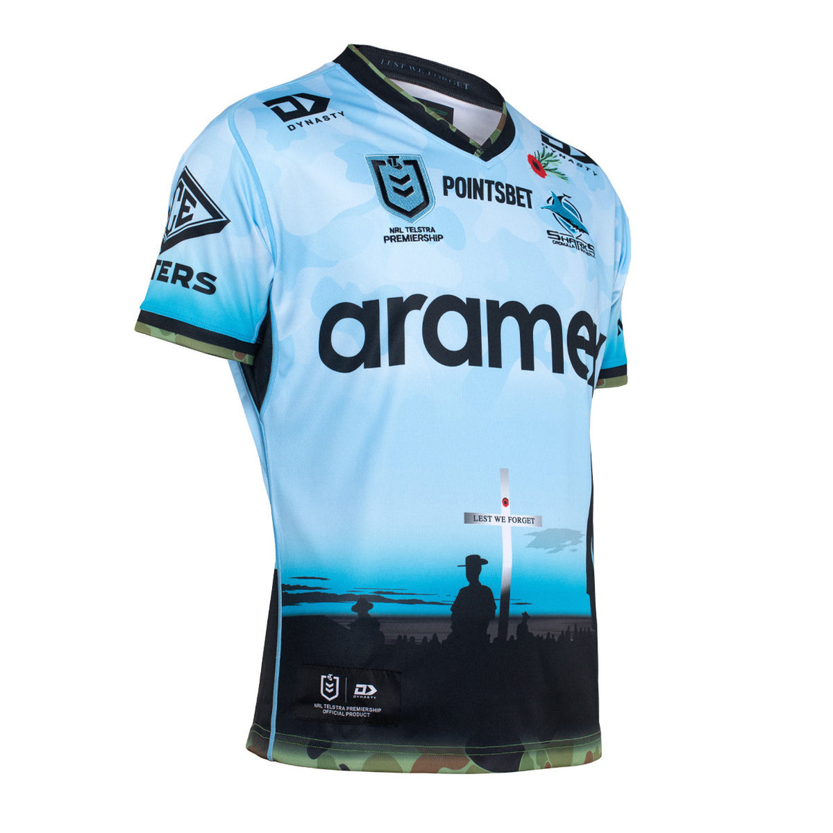 Cronulla Sharks NRL Dynasty ANZAC Jersey Size S-7XL! T2