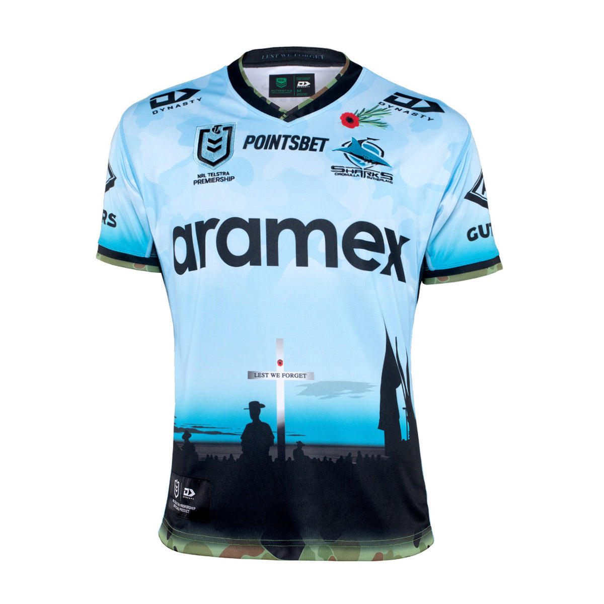 Cronulla Sharks NRL Dynasty ANZAC Jersey Size S-7XL! T2