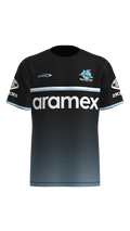 Cronulla Sharks NRL Classic Training Shirt Black Sizes S-7XL! T3