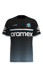 Cronulla Sharks NRL Classic Training Shirt Black Sizes S-7XL! T3