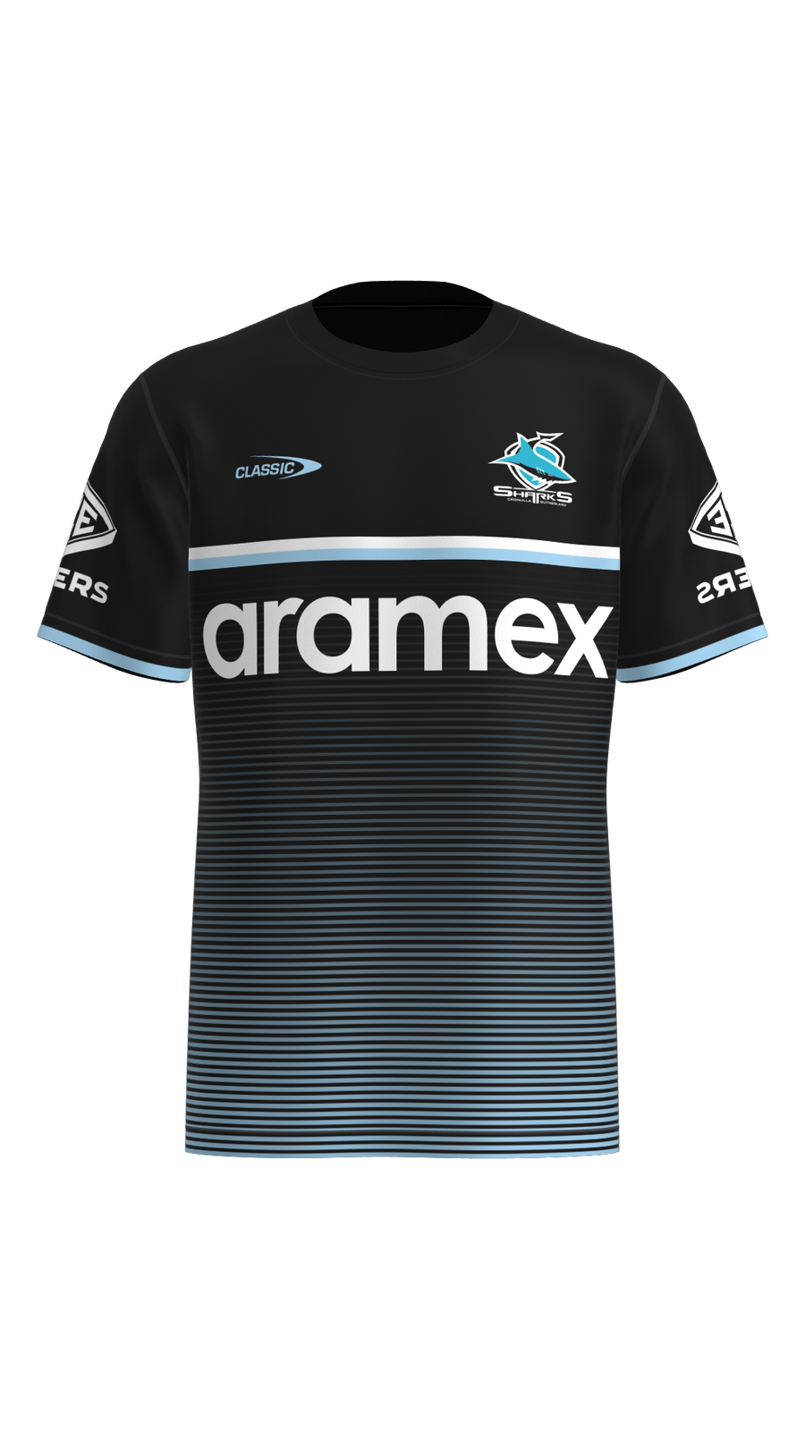 Cronulla Sharks NRL Classic Training Shirt Black Sizes S-7XL! T3