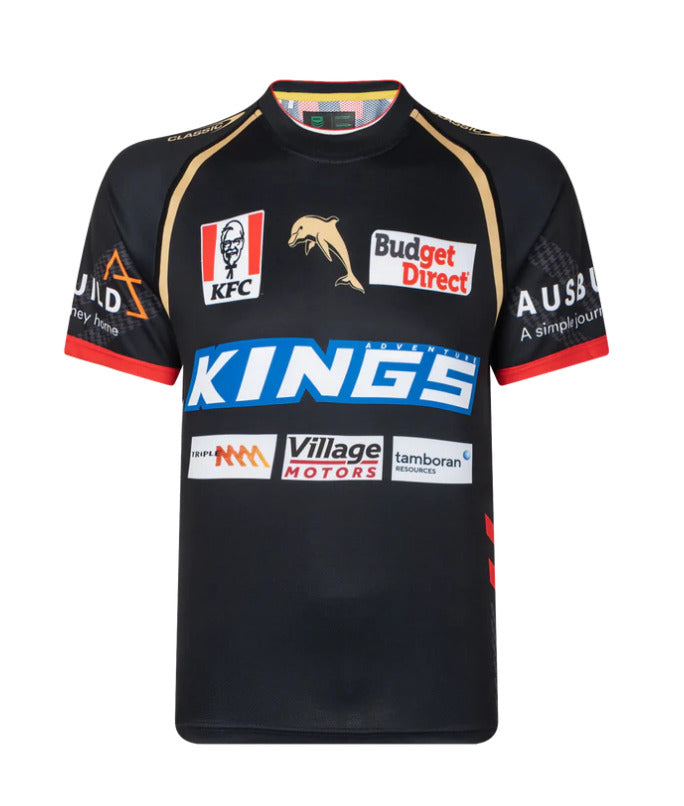 The Dolphins NRL Classic Training Tee Shirt Black Sizes S-7XL! T3