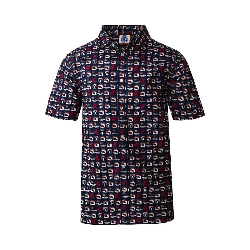 Adelaide Crows AFL Logo Hawaiian Button-Up Shirt Sizes S-3XL! S21