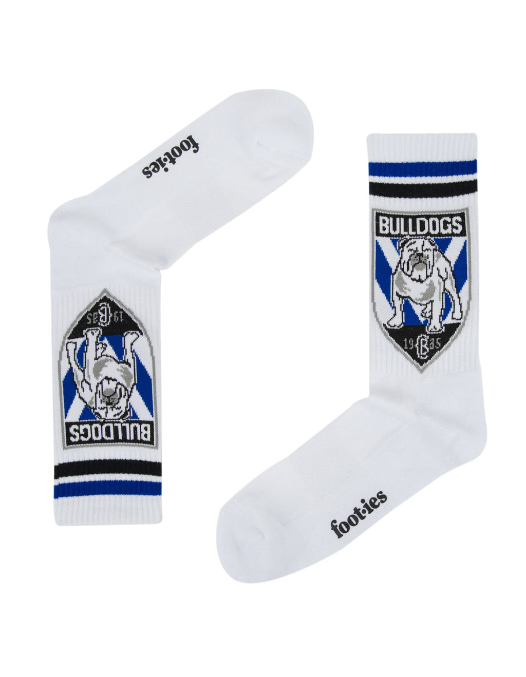 Canterbury Bankstown Bulldogs NRL 2 Pack Team Logo Sneaker Socks!