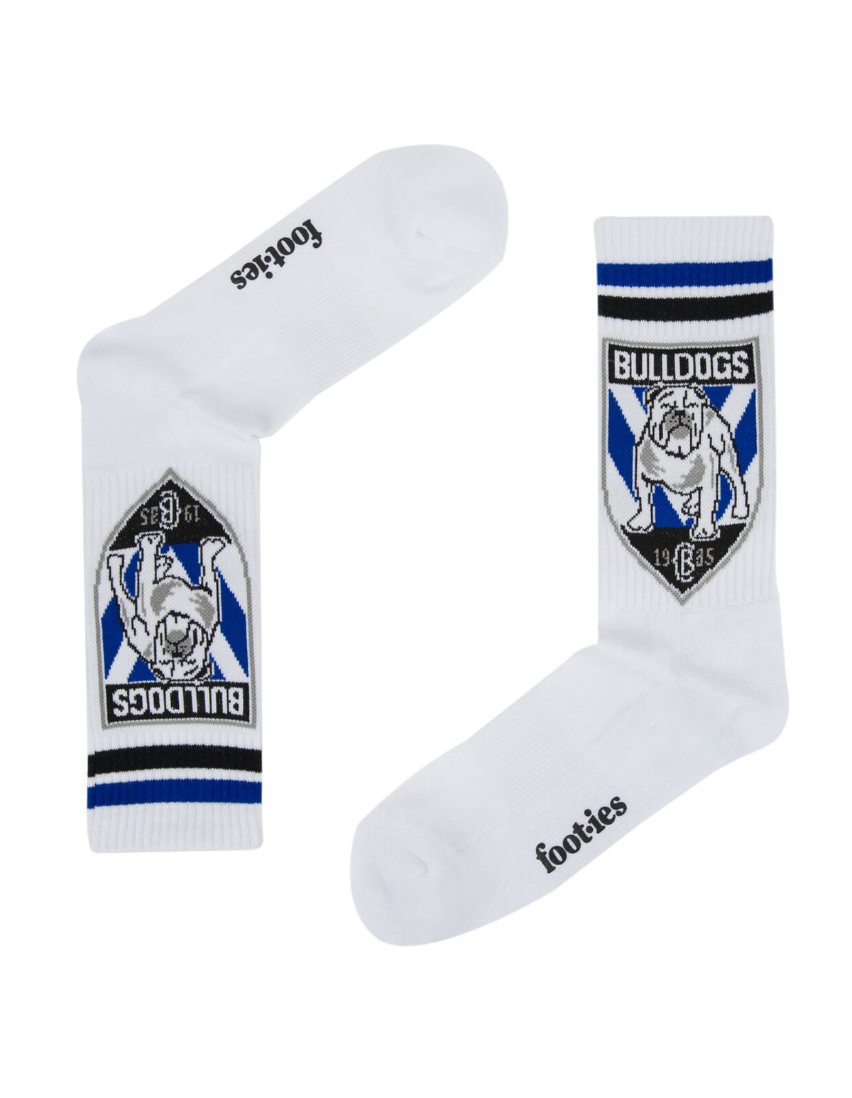 Canterbury Bankstown Bulldogs NRL 2 Pack Team Logo Sneaker Socks!