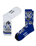 Canterbury Bankstown Bulldogs NRL 2 Pack Team Logo Sneaker Socks!